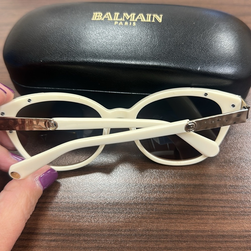 Balmain Ivory Gold Sunglasses NWOT - Picture 2 of 4
